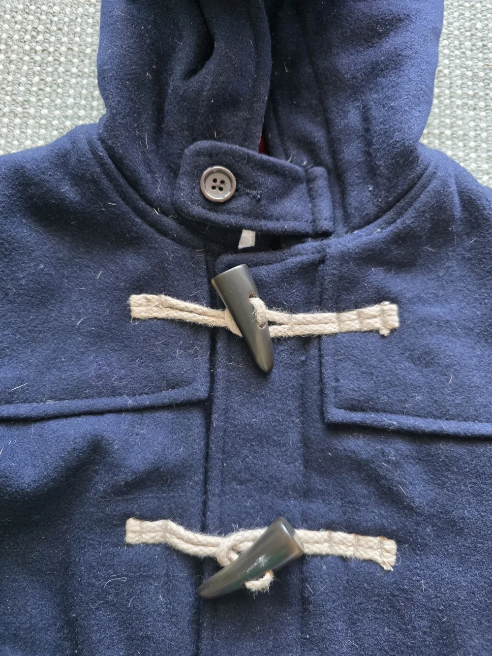 GAP Kids Navy Hooded Pea Coat with Toggle Fastenings